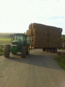Marshall Bale Trailer in Action with John Deere