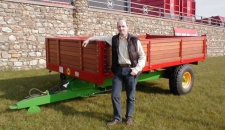 Charles R Marshall with last wooden trailer produced in 2003