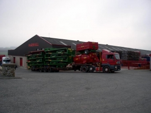 Marshall MAN Lorry Delivering Bale Trailers