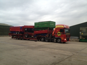 Marshall DAF Lorry With a Monocoque Trailer, Drop-side Trailers, a Muck Spreader and a Bale Trailer