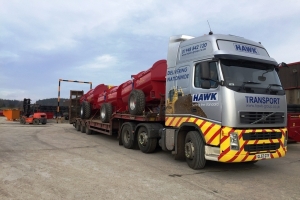 Three Muck Spreaders Loaded